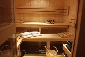 Séjour avec sauna